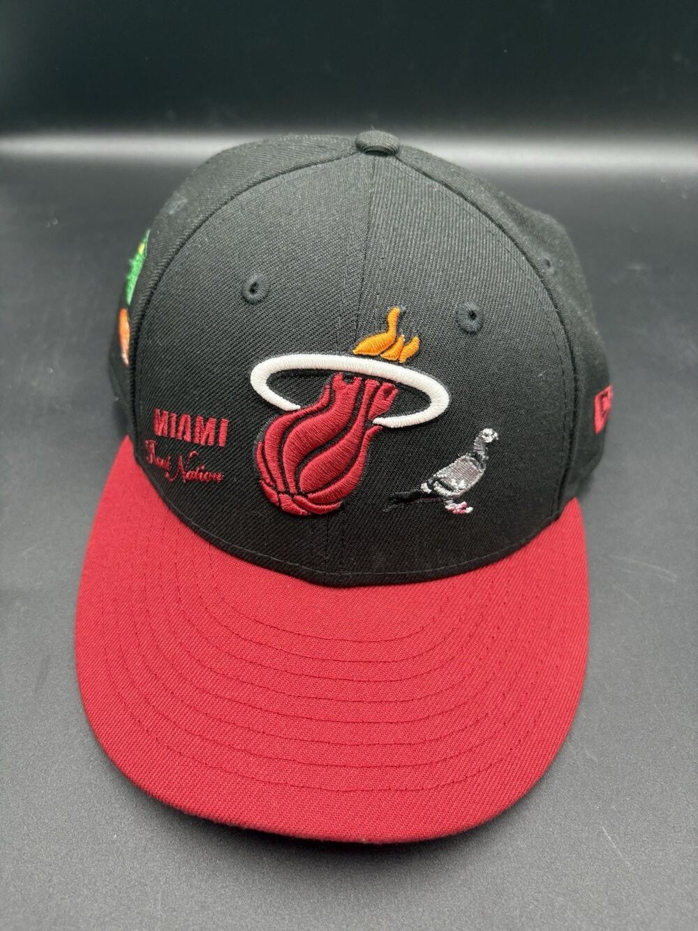 New Era x Staple Miami Heat 59FIFTY Fitted Hat Cap Black 7 1/2